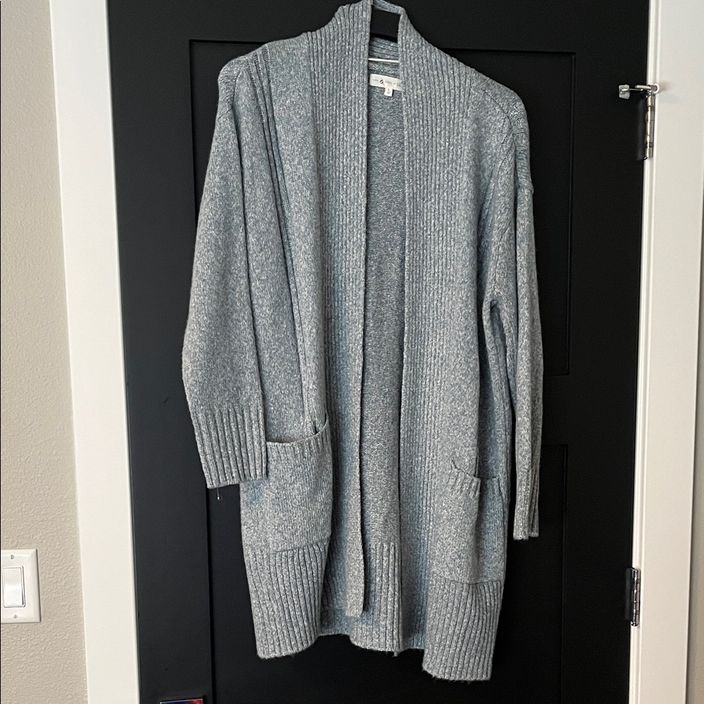 Lou & Grey Textured Blue-Gray Sweater